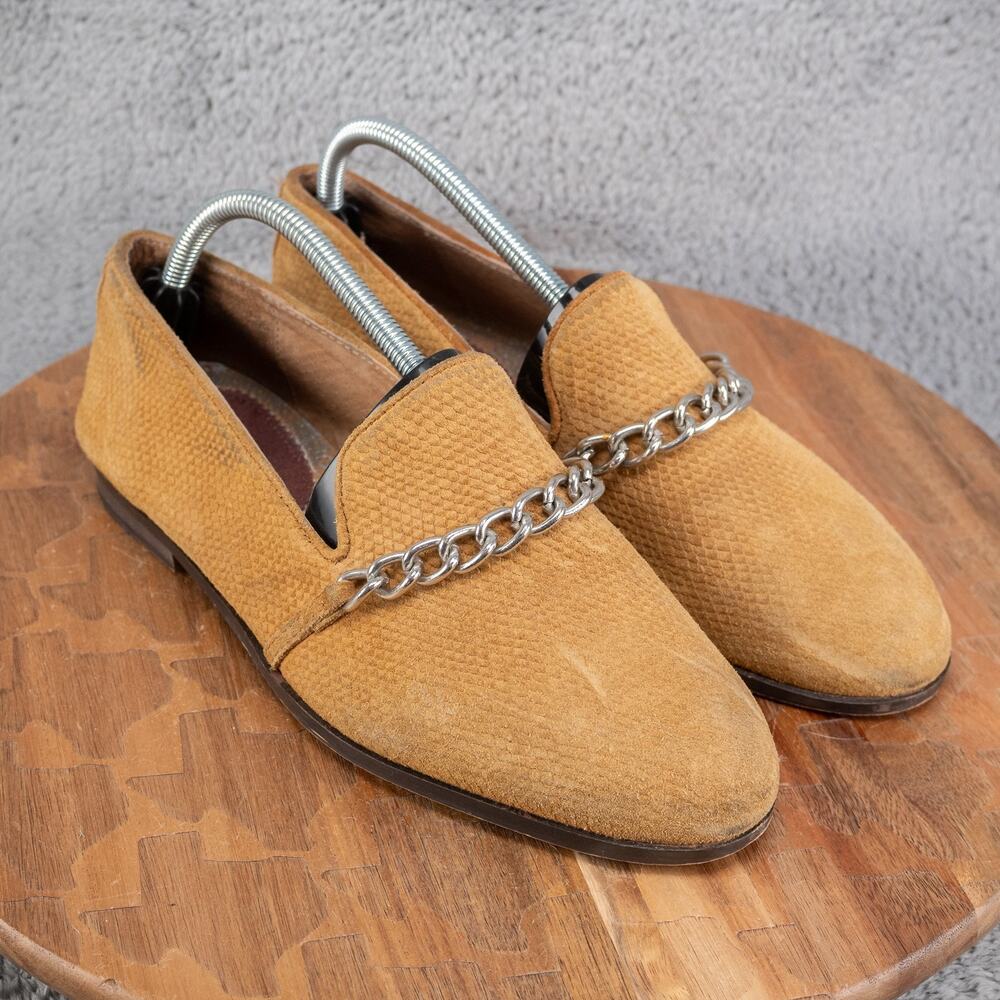 Womens House of Hounds‎ Slip on US 9 EU 40 Shoes Mustard Suede Chain Loafers